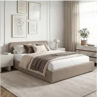 IDIMEX Polsterbett MARINI, Bett 140x200 cm mit Lattenrost Doppelbett mit Kopfteil- greige