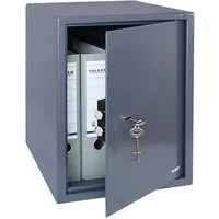 HMF Möbeltresor Robuster Tresor DIN A4 Ordner, Schließfach mit Doppelbartschloss, 36 x 48 x 37 cm, anthrazit