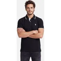 U.S. Polo Assn. Poloshirt USTristaan Klassisches Shirt mit Knopfleiste und Logostickerei Herren Piqué aus Baumwolle mit Kontraststreifen