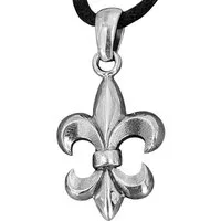Kiss of Leather Kettenanhänger Si.40 Fleur-de-Lis Lilie Fleur de Lis / Lys Blume, 925 Silber (Sterlingsilber)