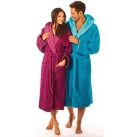 Egeria Unisex-Bademantel Cairo, ideal für Sauna & Spa, Hotelbademantel, Morgenmantel, Langform, Walkfrottee, Kapuze, Gürtel, mit Kapuze, Doubleface Optik