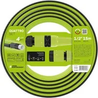 Cellfast Gartenschlauch 10-091 Quatrro Schlauchset 4-Lagen-Schlauch 15m 1/2", Gartenschlauch mit Spritze Schnellkupplung Anschluss UV-beständig