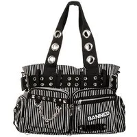 Banned Handtasche Sweet Revenge Weiß Gothic Nieten, Verstellbarer Schultergurt