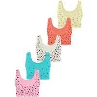 LOREZA Bustier 5er Set Mädchen Bustier BH - Mix - Bunt (Set, 5-tlg., 5er-Pack)
