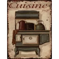 Moritz Metallschild Blechschild Cuisine 1921, (Einzeln), 25 x 33 cm Vintage Retro Deko Schild Metallschild Wandbild Schild