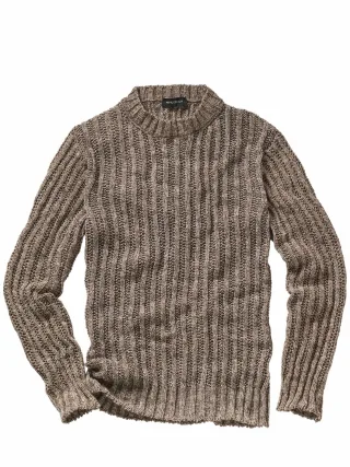Mey & Edlich Herren Zen-Pullover Braun 43 % Leinen, 37 % Baumwolle, 20 % Seide