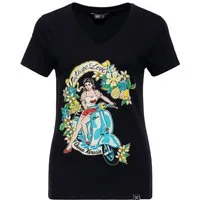 QueenKerosin Print-Shirt Vintage Love (1-tlg) mit floralem Print
