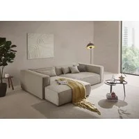 LeGer Home by Lena Gercke Ecksofa PIARA XXL, Big-Sofa, Cord, Leinenoptik o. Strukturstoff, L-Form, wahlweise Ottomane rechts/links, Kedernaht, extra tiefe Sitzfläche