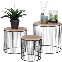 Spetebo Blumenhocker Metall Pflanzenständer 3er Set - 29 / 24 / 19 cm (Inhalt, 3 St., höhen unterschiedliche Tische), variable als Korb/ Ständer, Metall, schwarzen Nylon