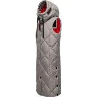 Navahoo Steppweste Schnuckel warme Damen Outdoor-Weste lang mit Kapuze