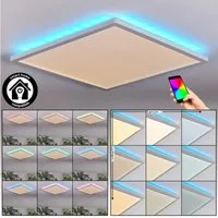 hofstein Panel dimmbare Deckenleuchte aus Metall/Kunststoff in Weiß, LED wechselbar, Deckenleuchte, RGB Farbwechsel, 2700-6500 Kelvin, CCT, Smart Home/App
