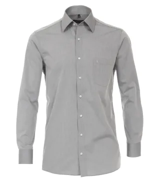 CASAMODA - Popeline Hemd uni 006050 silber - Gr. - 49