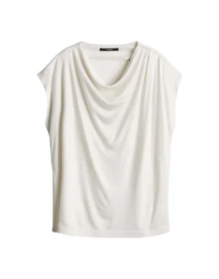 someday - Top mit Wasserfallausschnitt - Kalmada beige - Gr. - 42
