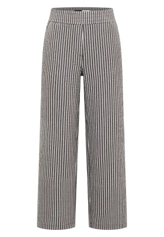 CECIL - 7/8 Wide Leg Hose in Seersucker-Qualität brown cacao - Gr. - 7