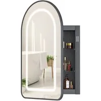 radelldar Spiegelschrank Badschrank, Hängeschrank mit Spiegel Wandschrank (1-St) Badezimmerschrank mit LED-Beleuchtung, 42x68 cm