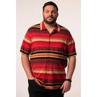 Men Plus Kurzarmhemd Jersey-Hemd Halbarm Cubakragen Alloverdruck
