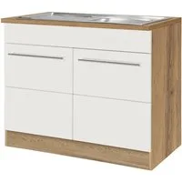 KOCHSTATION Spülenschrank KS-Wien Breite 100 cm, inkl. Einbauspüle