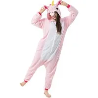 Katara Partyanzug Einhörner Jumpsuit Onesie Erwachsenen Kostüm S-XL, Karneval - Kostüm, Kigurumi - Einhorn rosa XL (175-185cm)