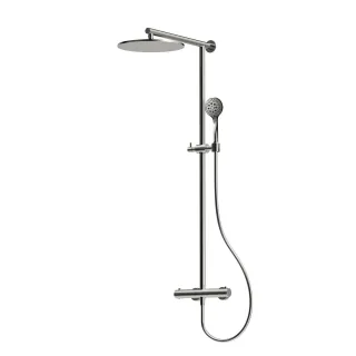 Herzbach LIVING SPA Duschsäule RB 300mm rund Multihandbrause Edelstahl, 11.988530.1.09 11.988530.1.09