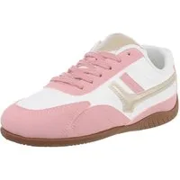 Ital-Design Moderne Damen Sneakers mit Komfort für Alltag und Freizeit Sneaker (90033111) Flach Sneakers Low in Altrosa