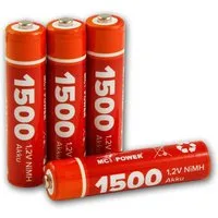 McPower 4er Pack Micro-Akkus 1,2V, 1500, NiMH, Typ AAA Akku