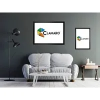 Bilderrahmen Bilderrahmen CLAMARO 'Collage' handgefertigt nach Maß FSC® Holz Moderner eckiger MDF Rahmen inkl. Acrylglas, Rückwand und Aufhänger 30x60 in schwarz matt