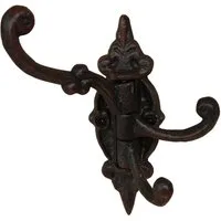 Dekowunder Wandhaken Haken Garderobe Handtuchhaken Wandhaken Guss drehbar schwarz-braun, (1 x Garderobenhaken)