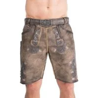 Maddox Trachtenlederhose Lederhose Herren kurz - ALTREI - kiesel