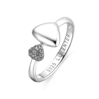Luxenter Ring aus 925er Sterlingsilber mit Zirkonia, rhodiniert – Pesha
