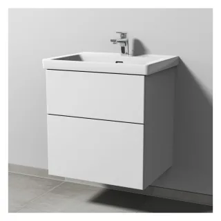 Sanipa 3way Waschtischunterbau zu Villeroy & Boch Subway 3.0 Waschtisch mit 2 Auszügen, Weiß-Soft SM84643