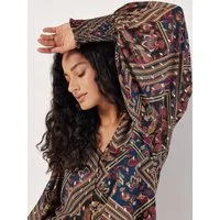 Apricot Tunika Blumendruck Top mit Golddetails