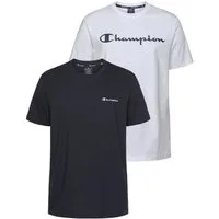 Champion T-Shirt (Packung, 2er-Pack) 2er-Pack, mit Rundhalsausschnitt, aus Baumwolle, Kurzarm