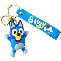 soma Schlüsselanhänger Bluey Bandit Heeler 3D Schlüsselanhänger 6,5cm Sammelfigur,1 Stück (Set, 1-tlg., Geschenk-Set), Silikonanhänger mit Metallring für Rucksack, Tasche & Schule