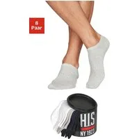 H.I.S Sneakersocken Basic Damen & Herren Unisex, für Business & Freizeit (Dose, 8-Paar, in der Geschenkdose) Ferse und Spitze verstärkt