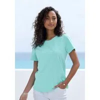 Beachtime by Lascana T-Shirt mit modischem Schlitz am Saum aus luftiger Baumwoll-Qualität