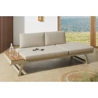 riess-ambiente Loungesofa MODULAR MIAMI 230cm champagner greige - Aluminium, WPC, wetterfest, Einzelartikel 1 Teile, Outdoor-Liege · Balkon/Terrasse/Garten · verstellbares Kopfteil