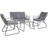 SVITA Gartenlounge-Set CAPRI, (Set, Tisch mit einem Stuhl und zwei Bänken), mit abnehmbarem Polster