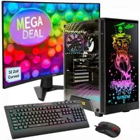 GAMEMAX MegaDeal Rockstar SET2650 Gaming-PC-Komplettsystem (32", AMD Ryzen 7 5700X, RTX 5060 Ti, 32 GB RAM, 1000 GB SSD, Windows 11 + MSI MAG 32C6 Curved Monitor, 80cm (32)