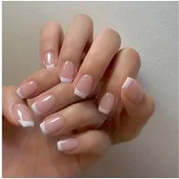 LuxusKollektion Kunstfingernägel 24 Stück Glossy Eckig Nägel Weiß Pink Künstliche Fingernägel