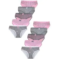 LOREZA Slip 10er Set Mädchen Slips - Mix - Bunt (Spar-Packung, 10-St)