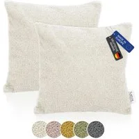 Lycce Dekokissen Lycce 2er Set Kissenhülle Bouclé 40x40 cm beige