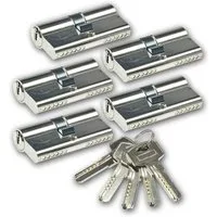 ChiliTec Schließzylinder Schließzylinder-Set 5x 60mm (30+30mm) 5 Schlüssel