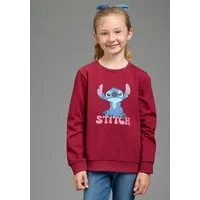 KIDSWORLD Sweatshirt STITCH Glitzerprint Sweatshirt, Disney mit Rundhalsausschnitt, mit Rippbündchen, hüftbedeckende Länge