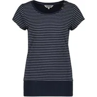Alife & Kickin Rundhalsshirt Kurzarm mit feinem Streifenmuster, Scoop-Neck und Rippbund