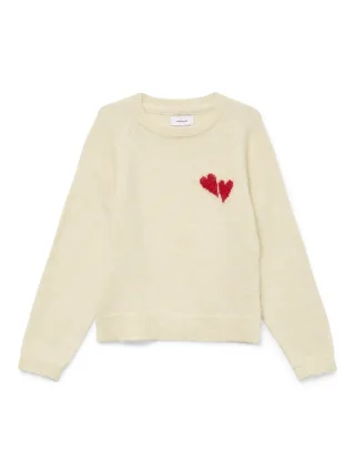 VERO MODA - VMBAM LS O-NECK PULLOVER BOO ENT GIRL Birch - Gr. - 140