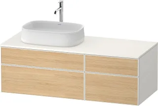 Duravit Zencha Konsolenwaschtischunterbau wandhängend Natur Eiche & Weiß Matt & Supermatt 1300x550x4 ZE4826030840000
