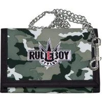 Rudeboy Stylee Geldbörse Wallet Classic mit Kette und Klettverschluß für Erwachsene u. Kinder, verchromte Kette mit Karabiner