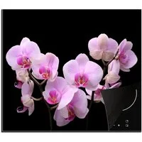 MuchoWow Herd-Abdeckplatte Orchidee - Blumen - Rosa - Flora, Vinyl, (1 tlg), Küche Herdabdeckplatte Ceranfeld Vinyl Einteilig, 59x52 cm