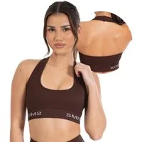 Smilodox Sport-BH Azura, Seamless Sport Top Rückenfrei Starker Halt Fitness Alltag Scrunch Bra ohne Bügel Atmungsaktiv Yoga Gym Bustier Schriftzug