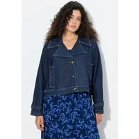 Ulla Popken Jeansjacke Jeansjacke kurz Reverskragen Langarm